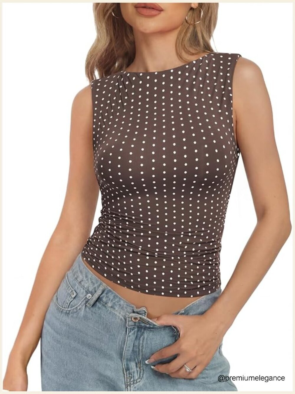 Double Lined Ruched Tank Top - Going Out Summer Top